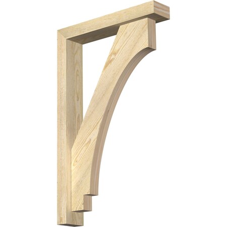 Ekena Millwork Imperial Block Rough Sawn Bracket w/ Offset Brace, Douglas Fir, 4"W x 20"D x 32"H BKT0402X20X32IMP05RDF